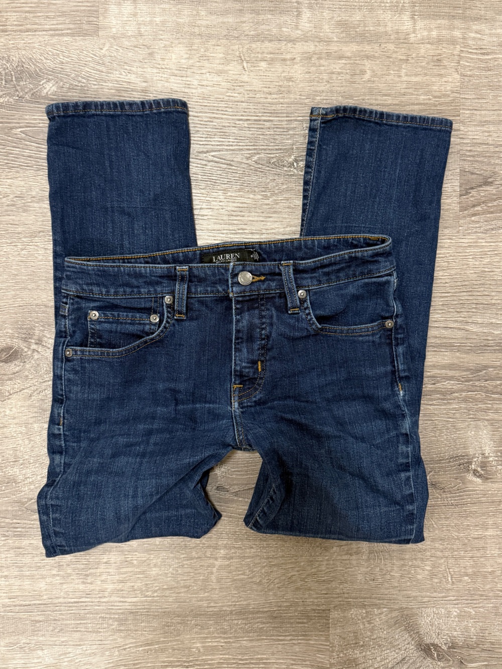 Lauren Ralph Lauren Straight-Leg Jeans in Dark Blue Denim